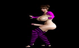 Big cock Futanari Lacey shows her stripper moves